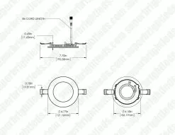 TCP 4" LED Edge-Lit Snap-In CCT Selectable Downlight - 11W - Dimmable - Up To 935 Lumens -Lighting Decoration Store l9el4dcct2 dim drawing 1