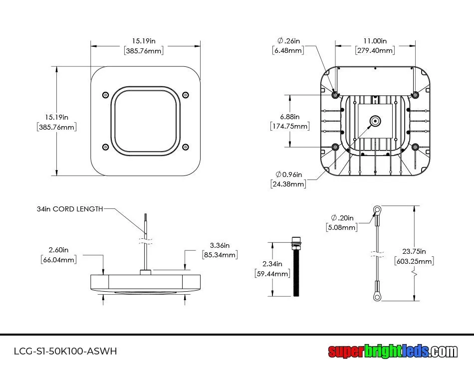 100W Gas Station LED Canopy Lights - 320W MH Equivalent - 13,500 Lumens - 5000K 5 100W Gas Station LED Canopy Lights - 320W MH Equivalent - 13,500 Lumens - 5000K - Image 5
