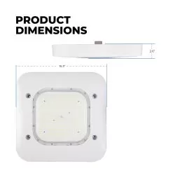 100W Gas Station LED Canopy Lights - 320W MH Equivalent - 13,500 Lumens - 5000K 7 100W Gas Station LED Canopy Lights - 320W MH Equivalent - 13,500 Lumens - 5000K -Lighting Decoration Store lcg s1 50k1x0 aswh dimensions