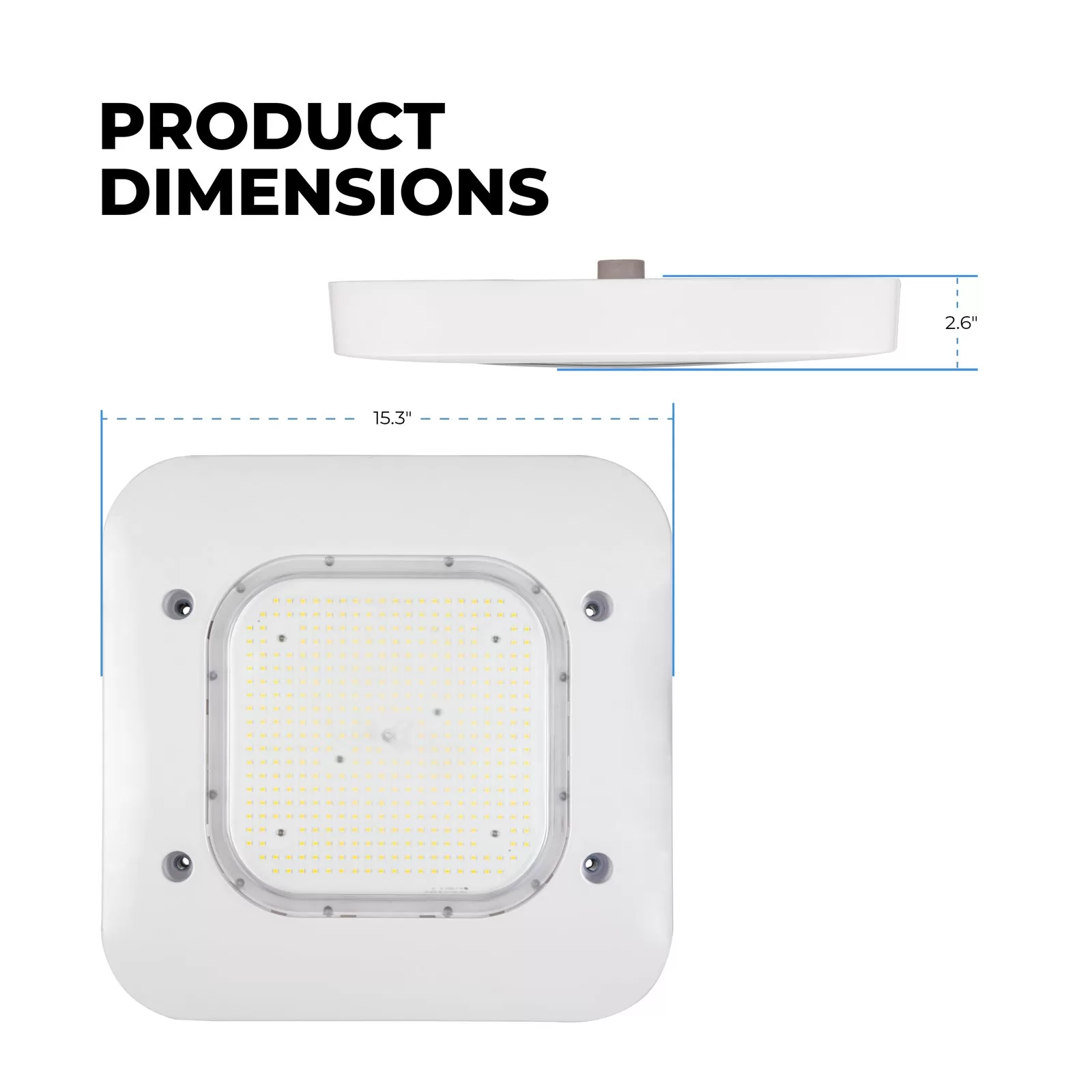100W Gas Station LED Canopy Lights - 320W MH Equivalent - 13,500 Lumens - 5000K 3 100W Gas Station LED Canopy Lights - 320W MH Equivalent - 13,500 Lumens - 5000K - Image 3
