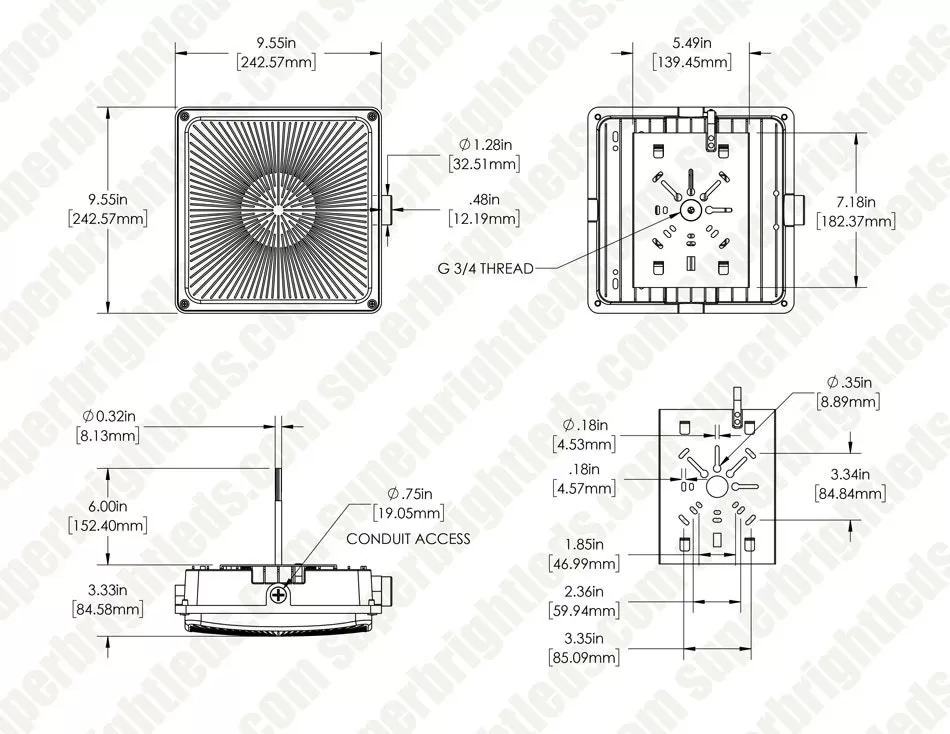 LED Parking Garage Canopy Light With Bypassable Photocell - Selectable CCT & Wattage - 45W / 60W / 75W - 3000K / 4000K / 5000K - 9400 Lumens 9 LED Parking Garage Canopy Light With Bypassable Photocell - Selectable CCT & Wattage - 45W / 60W / 75W - 3000K / 4000K / 5000K - 9400 Lumens - Image 9