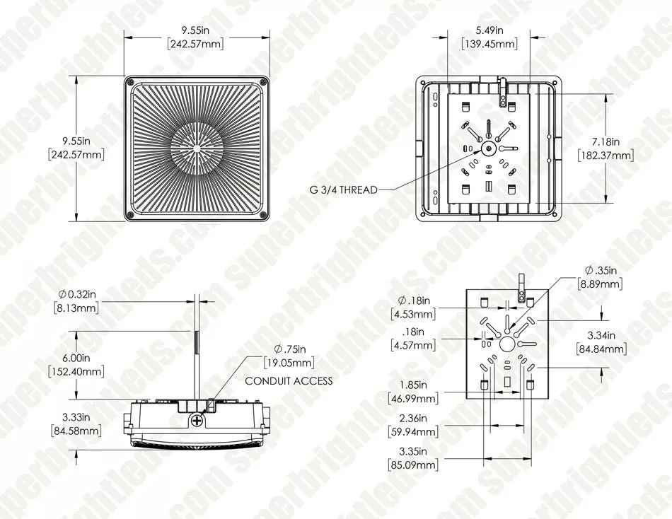 50W LED Parking Garage Canopy Light - 175W Metal Halide Equivalent - 5000K 6 50W LED Parking Garage Canopy Light - 175W Metal Halide Equivalent - 5000K - Image 6