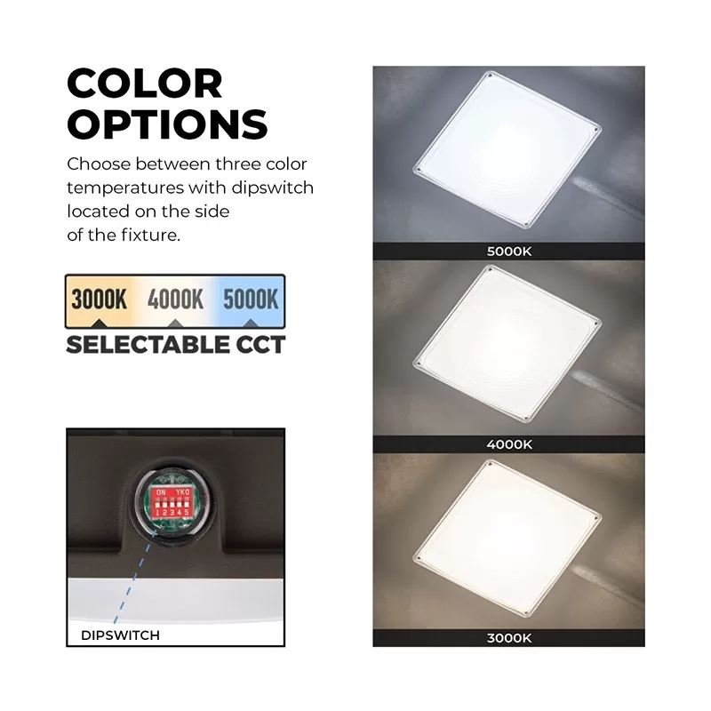 LED Parking Garage Canopy Light With Bypassable Photocell - Selectable CCT & Wattage - 45W / 60W / 75W - 3000K / 4000K / 5000K - 9400 Lumens 5 LED Parking Garage Canopy Light With Bypassable Photocell - Selectable CCT & Wattage - 45W / 60W / 75W - 3000K / 4000K / 5000K - 9400 Lumens - Image 5