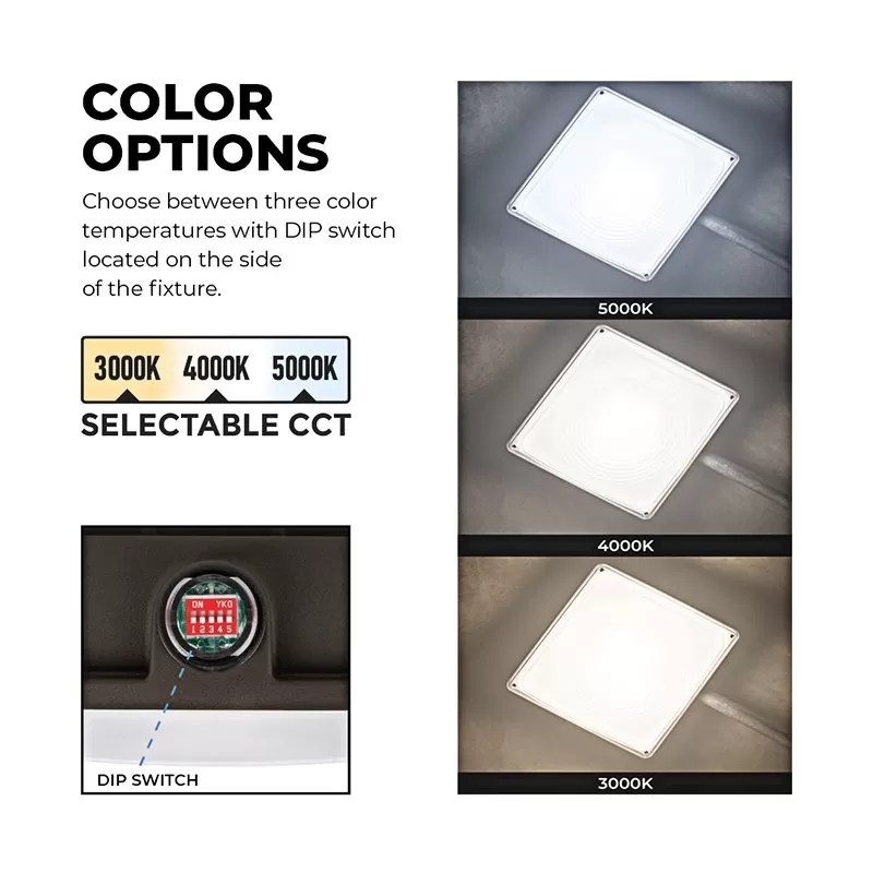 LED Parking Garage Canopy Light With Bypassable Photocell - Selectable CCT & Wattage - 45W / 60W / 75W - 3000K / 4000K / 5000K - 9400 Lumens 8 LED Parking Garage Canopy Light With Bypassable Photocell - Selectable CCT & Wattage - 45W / 60W / 75W - 3000K / 4000K / 5000K - 9400 Lumens - Image 8