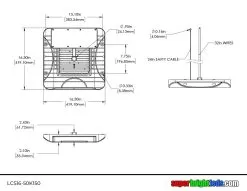 150W LED Gas Station Canopy Light - 19,500 Lumens - 400W MH Equivalent - 5000K -Lighting Decoration Store lcs16 50k150 dim drawing