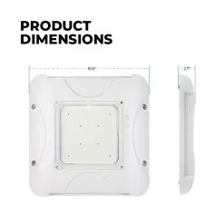 150W LED Gas Station Canopy Light - 19,500 Lumens - 400W MH Equivalent - 5000K -Lighting Decoration Store lcs16 50kx dimensions 1