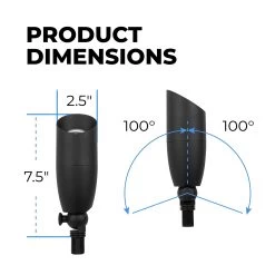 Cast Aluminum LED Ready Landscape Spot Light - Optional RGB+Tunable White MR16 Smart Bulb - Smartphone Compatible - Optional RF Remote -Lighting Decoration Store lfa s01 angles dims 1
