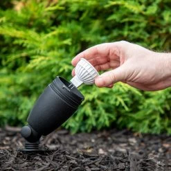 Cast Aluminum LED Ready Landscape Spot Light - Optional RGB+Tunable White MR16 Smart Bulb - Smartphone Compatible - Optional RF Remote -Lighting Decoration Store lfa s01 bulb installed rgb