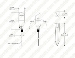 Cast Aluminum LED Ready Landscape Spot Light - Optional RGB+Tunable White MR16 Smart Bulb - Smartphone Compatible - Optional RF Remote -Lighting Decoration Store lfa s01 dim drawing 1