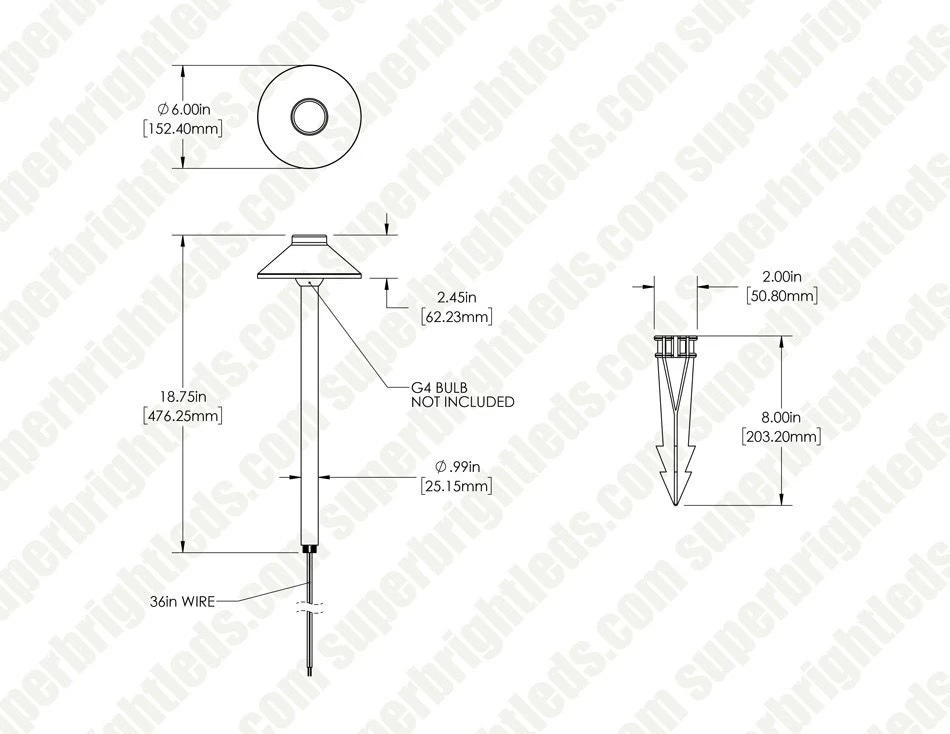 Solid Brass Landscape Path Light - 6" Two-Tier Cone Shade - Drop-In Fixture With G4 Smart Bulb - RGB + White - Alexa / Google Assistant 6 Solid Brass Landscape Path Light - 6" Two-Tier Cone Shade - Drop-In Fixture With G4 Smart Bulb - RGB + White - Alexa / Google Assistant - Image 6