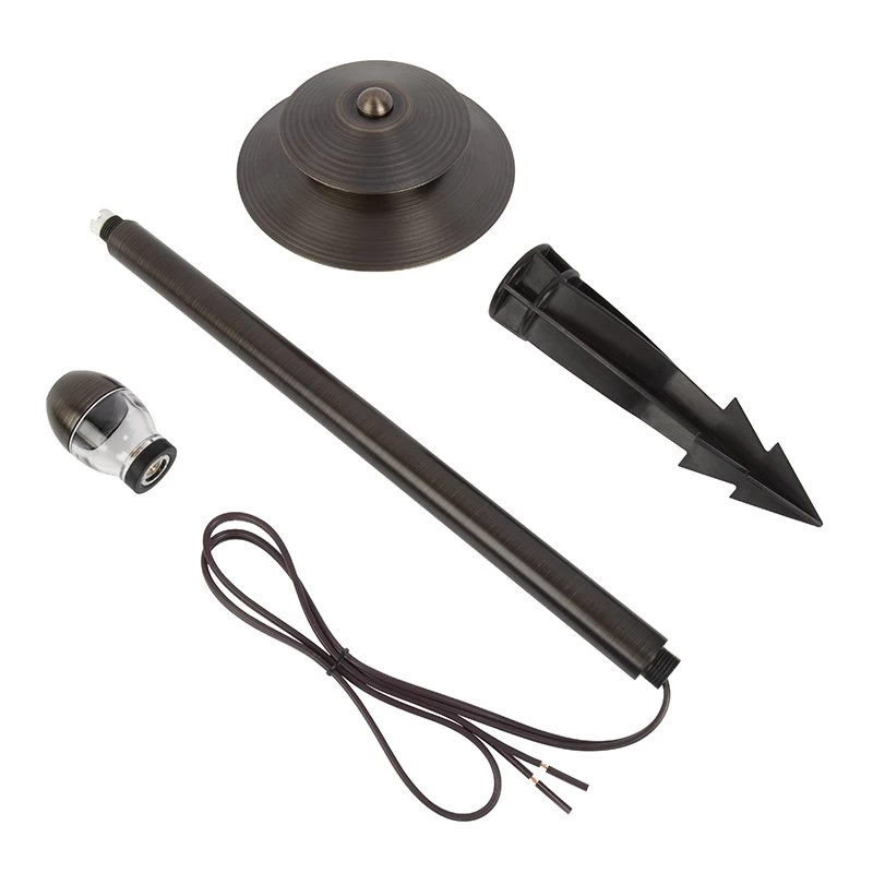 Solid Brass Landscape Path Light - 6" Two-Tier Cone Shade - Drop-In Fixture With G4 Smart Bulb - RGB + White - Alexa / Google Assistant 4 Solid Brass Landscape Path Light - 6" Two-Tier Cone Shade - Drop-In Fixture With G4 Smart Bulb - RGB + White - Alexa / Google Assistant - Image 4