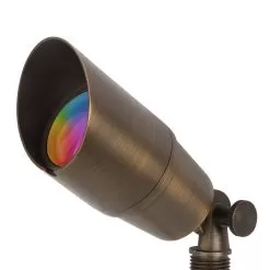 Solid Brass LED Ready Landscape Spot Light - Optional RGB + Tunable White MR16 Smart Bulb - Smartphone Compatible - Optional RF Remote