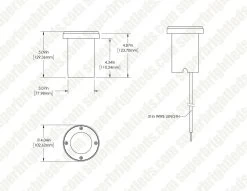 Brass LED Ready Flat Top In-Ground Well Light - Optional RGB + Tunable White MR16 Smart Bulb - Smartphone Compatible - Optional RF Remote 7 Brass LED Ready Flat Top In-Ground Well Light - Optional RGB + Tunable White MR16 Smart Bulb - Smartphone Compatible - Optional RF Remote -Lighting Decoration Store lfb w07 dims drawings 1