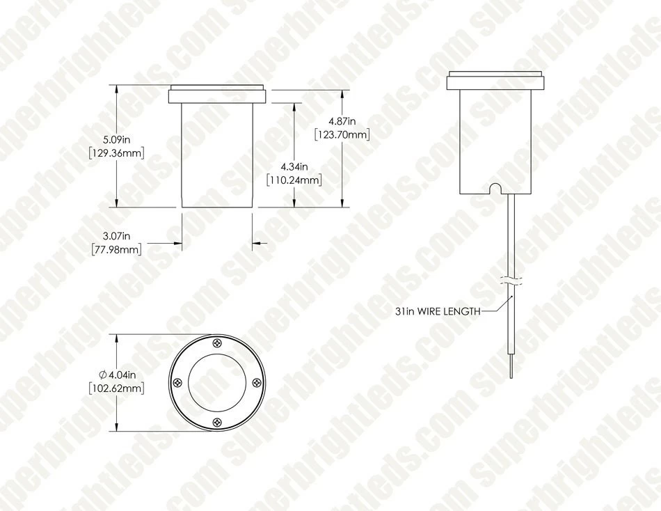 Brass LED Ready Flat Top In-Ground Well Light - Optional RGB + Tunable White MR16 Smart Bulb - Smartphone Compatible - Optional RF Remote 4 Brass LED Ready Flat Top In-Ground Well Light - Optional RGB + Tunable White MR16 Smart Bulb - Smartphone Compatible - Optional RF Remote - Image 4
