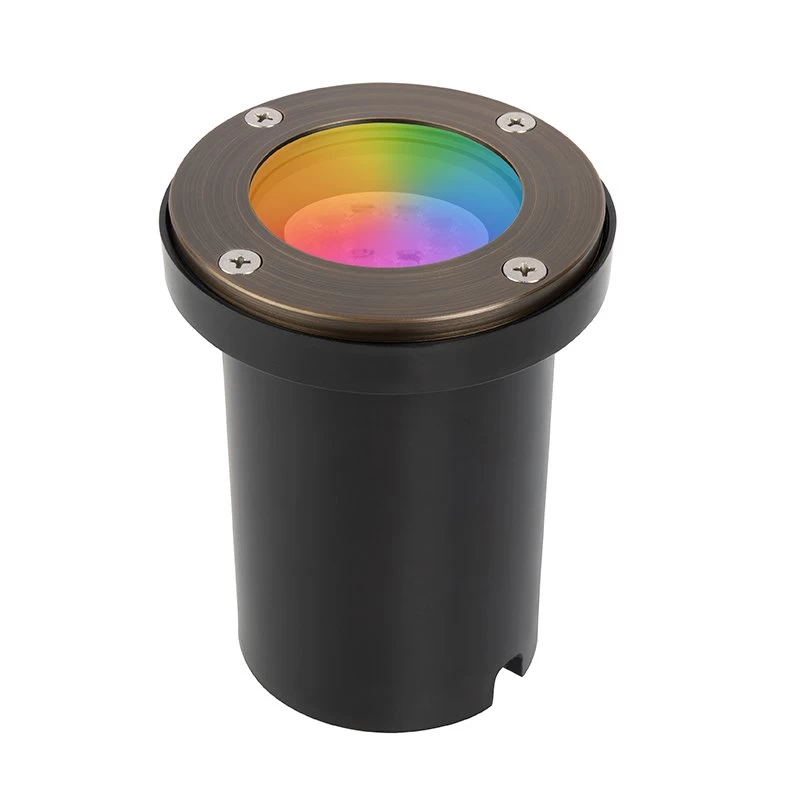 Brass LED Ready Flat Top In-Ground Well Light - Optional RGB + Tunable White MR16 Smart Bulb - Smartphone Compatible - Optional RF Remote 1 Brass LED Ready Flat Top In-Ground Well Light - Optional RGB + Tunable White MR16 Smart Bulb - Smartphone Compatible - Optional RF Remote