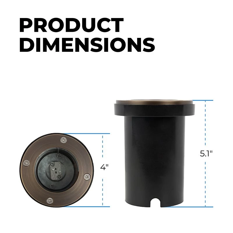 Brass LED Ready Flat Top In-Ground Well Light - Optional RGB + Tunable White MR16 Smart Bulb - Smartphone Compatible - Optional RF Remote 2 Brass LED Ready Flat Top In-Ground Well Light - Optional RGB + Tunable White MR16 Smart Bulb - Smartphone Compatible - Optional RF Remote - Image 2