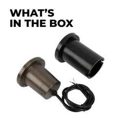 Brass LED Ready Eyelid In-Ground Well Light - Optional RGB + Tunable White MR16 Smart Bulb - Smartphone Compatible - Optional RF Remote -Lighting Decoration Store lfb w09 whats in the box 3