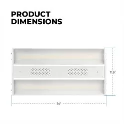 2-Foot LED Linear High Bay Light - 165W - 23,100 Lumens - 400W MH Equivalent - 5000K -Lighting Decoration Store lhbd3 50k165h product dims 3