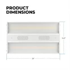 2-Foot LED Linear High Bay Light - 220W - 30,800 Lumens - 750W MH Equivalent - 5000K -Lighting Decoration Store lhbd3 50k220h product dims