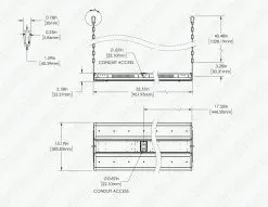 220W Linear High Bay - Dimmable - 31900 Lumens - 3' - 400W MH Equivalent - 5000K - Cool White -Lighting Decoration Store lhbds1 50k300ml p2wh3