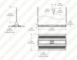 255W LED Linear High Bay - 35,700 Lumens - 750W MH Equivalent - 5000K -Lighting Decoration Store lhbds2 50k255ml p1wh
