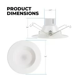 6" Smart Recessed LED Downlight - 13W - RGB+CCT - 75W Incandescent Equivalent - Hubless - App-Controlled -Lighting Decoration Store lis dlc1000e product dims up1