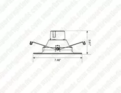6" Smart Recessed LED Downlight - 13W - RGB+CCT - 75W Incandescent Equivalent - Hubless - App-Controlled -Lighting Decoration Store lis dlc1000e dim drawing 1