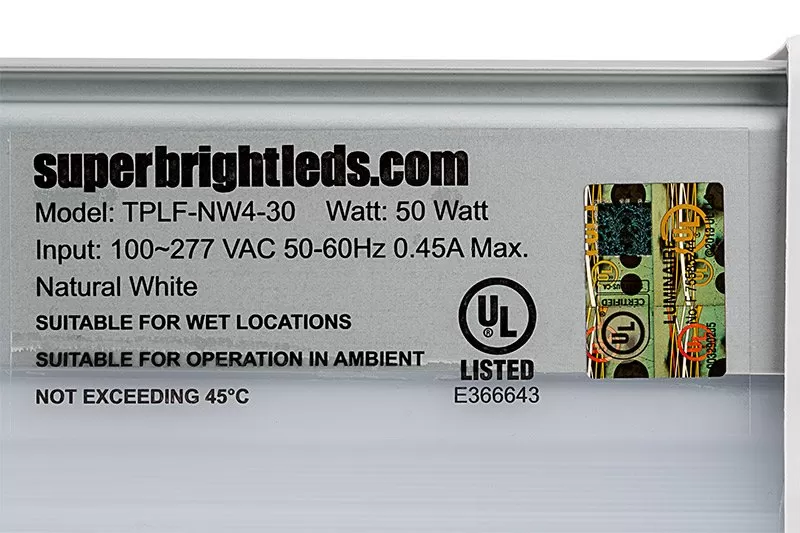 50W Vapor Tight LED Strip Light - 4' Long - 6,100 Lumens - 4000K/5000K 6 50W Vapor Tight LED Strip Light - 4' Long - 6,100 Lumens - 4000K/5000K - Image 6