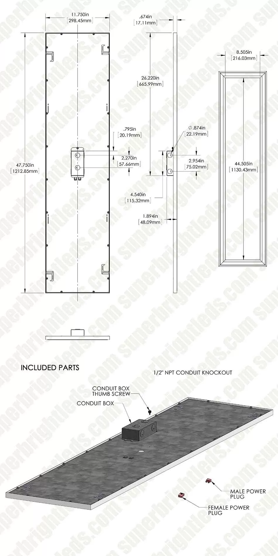Surface Mount LED Panel Light - 1x4 - 4,100 Lumens - 40W Dimmable Even-Glow® Light Fixture 12 Surface Mount LED Panel Light - 1x4 - 4,100 Lumens - 40W Dimmable Even-Glow® Light Fixture - Image 12