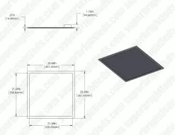2'x2' LED Even-Glow® Tunable White LED Light Panel - 40W LED Panel Light Fixture - 4,300 Lumens - Dimmable - Panel Only -Lighting Decoration Store lpd twr22 40 dimensions 1
