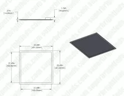 2'x2' LED Even-Glow® Tunable White LED Light Panel - 40W LED Panel Light Fixture - 4,300 Lumens - Dimmable -Lighting Decoration Store lpd twr22 40 dimensions 2