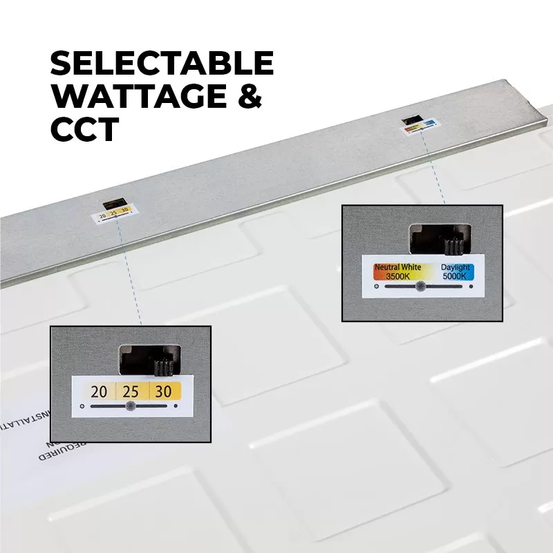 1x4 LED Flat Panel Light - Selectable Wattage 20W / 25W / 30W - Selectable CCT 3500K / 4000K / 5000K - 2-Pack 4 1x4 LED Flat Panel Light - Selectable Wattage 20W / 25W / 30W - Selectable CCT 3500K / 4000K / 5000K - 2-Pack - Image 4
