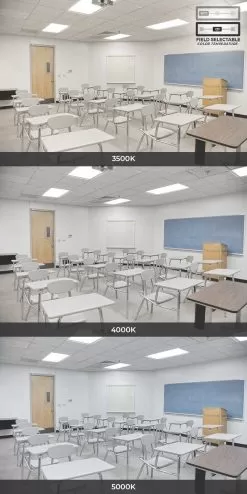 2x4 LED Backlit Panel Light - Selectable Wattage 30W / 40W / 50W - Selectable CCT 3500K / 4000K / 5000K -Lighting Decoration Store lpdbl u1 24 sw3c sp50 app cct classroom 1