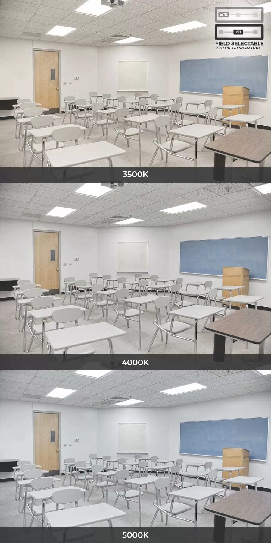 2x4 LED Backlit Light Panel 4 Pack - Selectable CCT 3500K / 4000K / 5000K - Selectable Wattage 30W / 40W / 50W 5 2x4 LED Backlit Light Panel 4 Pack - Selectable CCT 3500K / 4000K / 5000K - Selectable Wattage 30W / 40W / 50W - Image 5