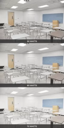 2x4 LED Flat Panel Light - Selectable CCT And Wattage - Up To 8,640 Lumens - Dimmable - 50W / 60W / 72W - 3500K / 4000K / 5000K - 2-Pack -Lighting Decoration Store lpdbl z1 24 sw3c sp72 1 app watt classroom 1