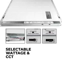2x4 LED Flat Panel Light - Selectable CCT And Wattage - Up To 8,640 Lumens - Dimmable - 50W / 60W / 72W - 3500K / 4000K / 5000K - 2-Pack -Lighting Decoration Store lpdbl z1 24 sw3c sp72 1 cct watt 1