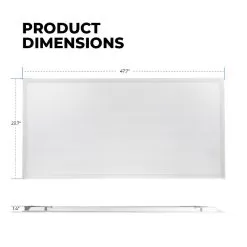 2x4 LED Flat Panel Light - Selectable CCT And Wattage - Up To 8,640 Lumens - Dimmable - 50W / 60W / 72W - 3500K / 4000K / 5000K - 2-Pack -Lighting Decoration Store lpdbl z1 24 sw3c sp72 product dims