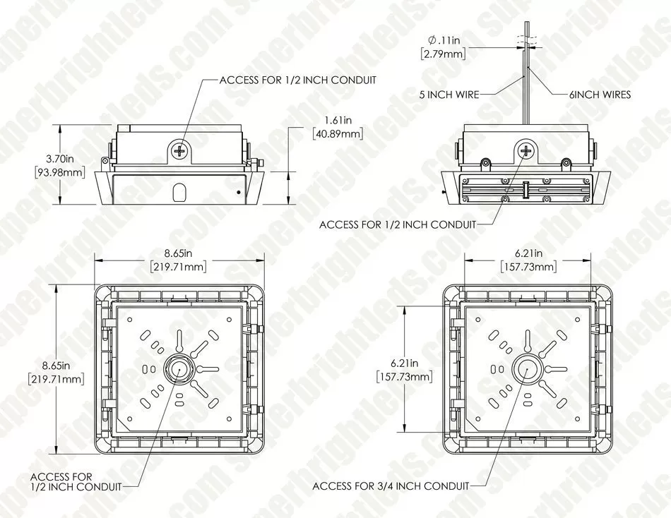 LED Canopy Light - Selectable Wattage - Up To 8,750 Lumens - 30W / 45W / 60W / 70W - 5000K - White Finish 8 LED Canopy Light - Selectable Wattage - Up To 8,750 Lumens - 30W / 45W / 60W / 70W - 5000K - White Finish - Image 8