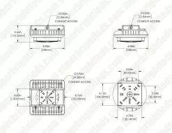 40W LED Parking Garage Canopy Light - 5,200 Lumens - 175W MH Equivalent - 5000K 13 40W LED Parking Garage Canopy Light - 5,200 Lumens - 175W MH Equivalent - 5000K -Lighting Decoration Store lpg2 50k40 aswh dim drawings