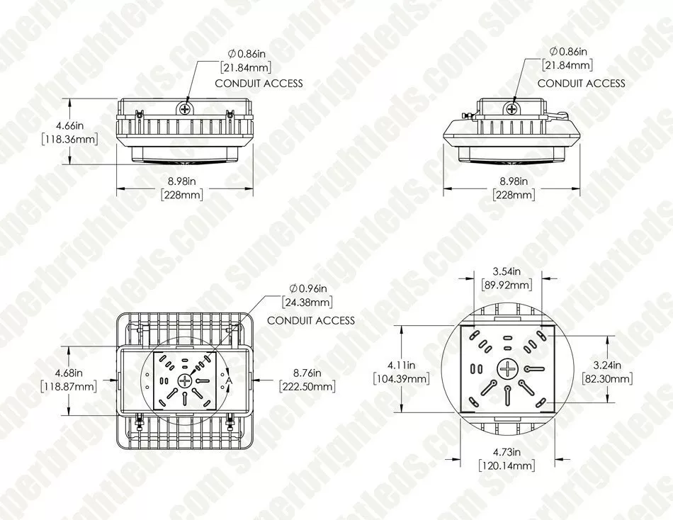 40W LED Parking Garage Canopy Light - 5,200 Lumens - 175W MH Equivalent - 5000K 7 40W LED Parking Garage Canopy Light - 5,200 Lumens - 175W MH Equivalent - 5000K - Image 7