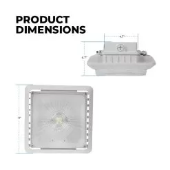 40W LED Parking Garage Canopy Light - 5,200 Lumens - 175W MH Equivalent - 5000K