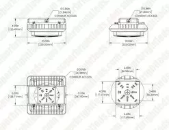 75W LED Parking Garage Canopy Light - 9,750 Lumens - 250W MH Equivalent - 5000K -Lighting Decoration Store lpg2 50k75 aswh dim drawings