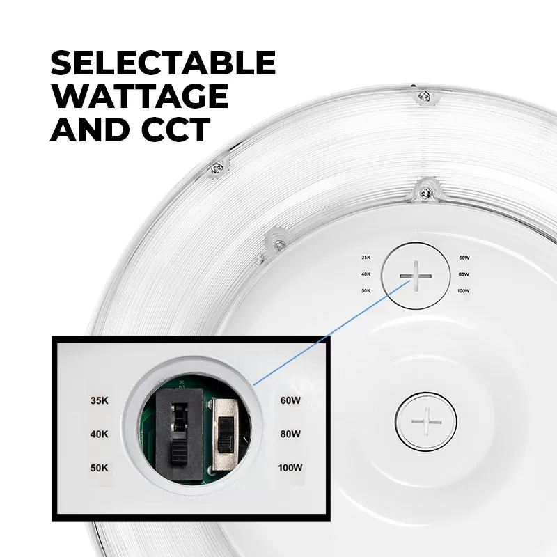 LED Parking Garage Round Canopy Light - Selectable Wattage And CCT - Up To 13,500 Lumens - 60W / 80W / 100W - 3500K / 4000K / 5000K 9 LED Parking Garage Round Canopy Light - Selectable Wattage And CCT - Up To 13,500 Lumens - 60W / 80W / 100W - 3500K / 4000K / 5000K - Image 9