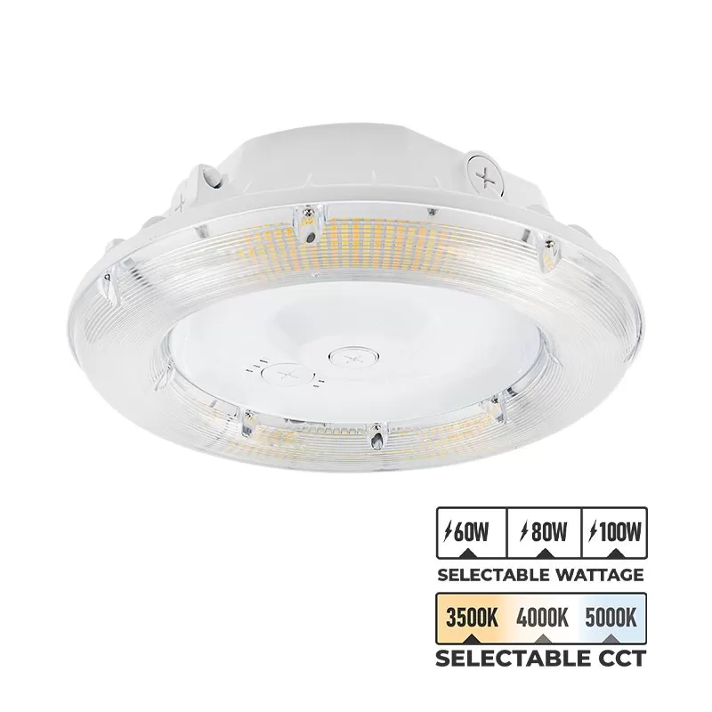 LED Parking Garage Round Canopy Light - Selectable Wattage And CCT - Up To 13,500 Lumens - 60W / 80W / 100W - 3500K / 4000K / 5000K 4 LED Parking Garage Round Canopy Light - Selectable Wattage And CCT - Up To 13,500 Lumens - 60W / 80W / 100W - 3500K / 4000K / 5000K - Image 4