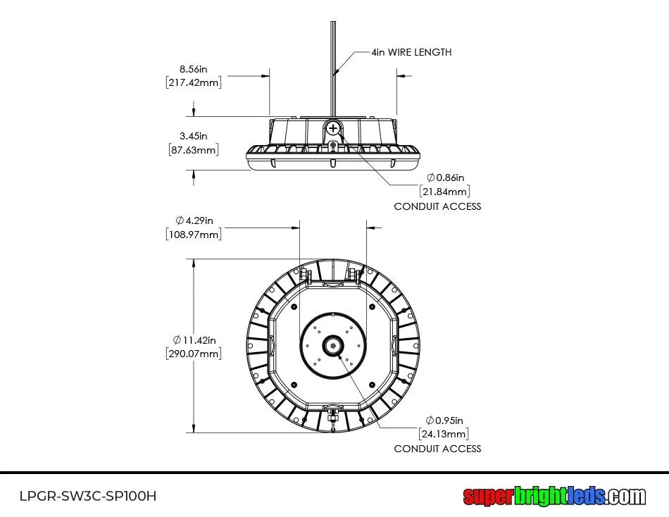 LED Parking Garage Round Canopy Light - Selectable Wattage And CCT - Up To 13,500 Lumens - 60W / 80W / 100W - 3500K / 4000K / 5000K 7 LED Parking Garage Round Canopy Light - Selectable Wattage And CCT - Up To 13,500 Lumens - 60W / 80W / 100W - 3500K / 4000K / 5000K - Image 7