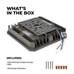 LED Parking Garage Canopy Light - Selectable Wattage And CCT - Up To 13,000 Lumens - 60W / 80W / 100W - 3500K / 4000K / 5000K -Lighting Decoration Store lpgs sw3c sp100h whats in the box updated