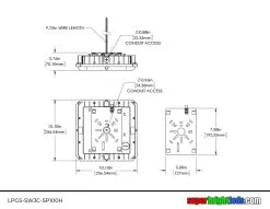 LED Parking Garage Canopy Light - Selectable Wattage And CCT - Up To 13,000 Lumens - 60W / 80W / 100W - 3500K / 4000K / 5000K -Lighting Decoration Store lpgs sw3c sp100h dim drawing