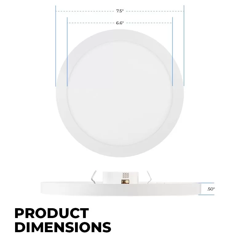7" LED Low Profile Downlight With Selectable CCT - 15W Flush Mount Ceiling Light - 1,050 Lumens - Dimmable 4 7" LED Low Profile Downlight With Selectable CCT - 15W Flush Mount Ceiling Light - 1,050 Lumens - Dimmable - Image 4