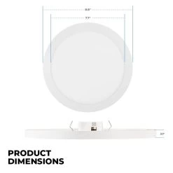 9" LED Low Profile Downlight With Selectable CCT - 18W Flush Mount Ceiling Light - 1,260 Lumens - Dimmable -Lighting Decoration Store lprcct sw3f 18w9 front profile dims cct new