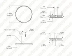 13” LED Downlight With Selectable CCT - Low Profile Flush Mount Ceiling Light - 2,160 Lumens - Dimmable - 2700K / 3000K / 3500K / 4000K / 5000K -Lighting Decoration Store lprcct sw5a 24w13 dim drawings
